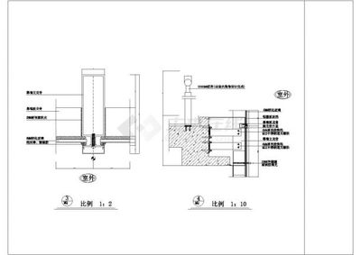 某工程项目玻璃幕墙部分构造节点详图